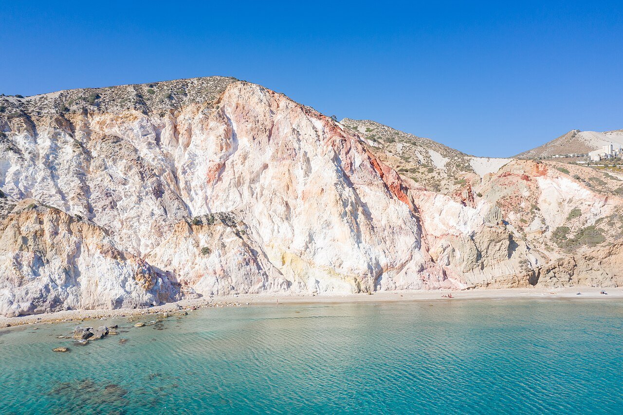 Cliffs at Paralia Firiplaka on Milos Island, Greece